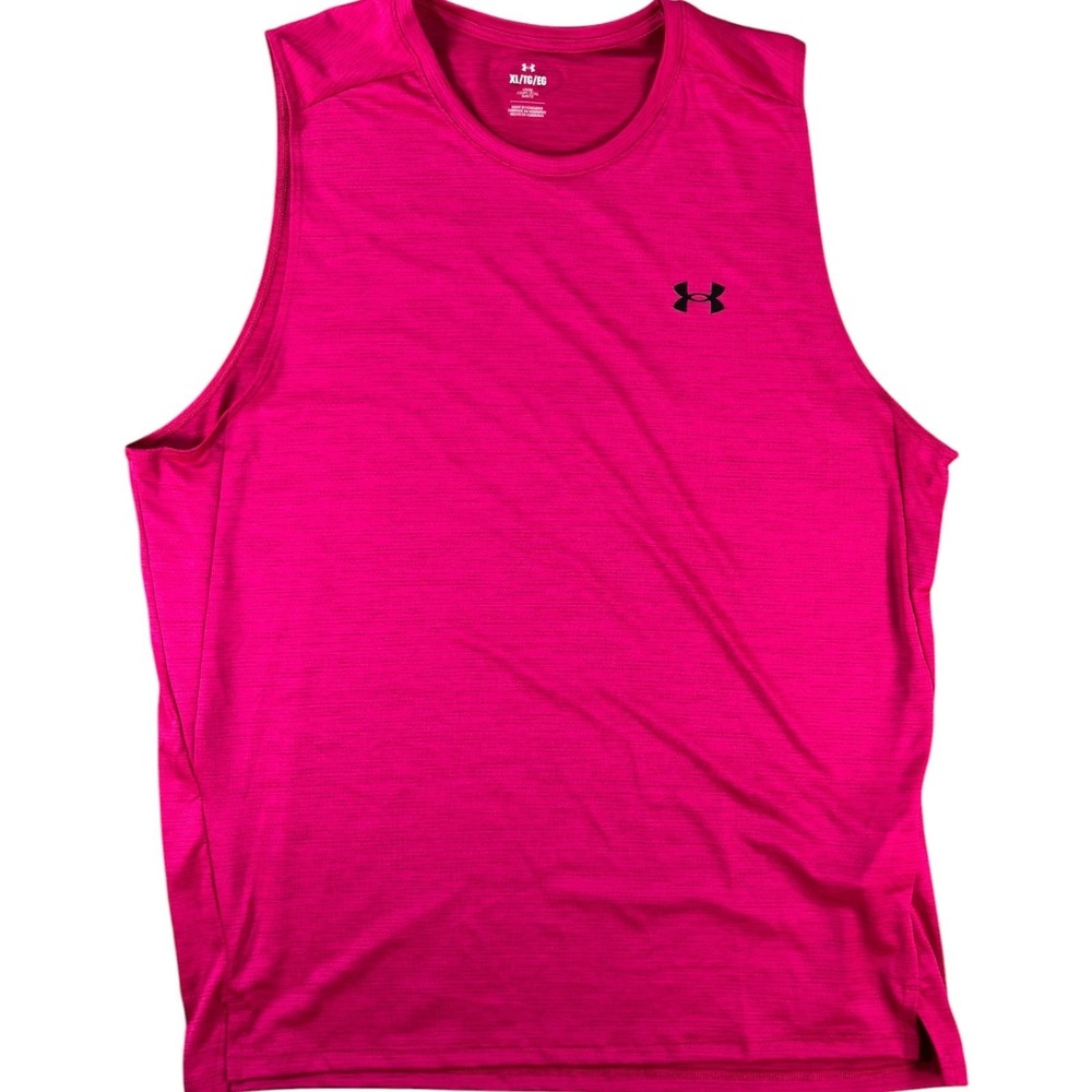 Under Armour Tech Vent Tank Top Mens XL Heathered Pink Athleisure Loose Fit